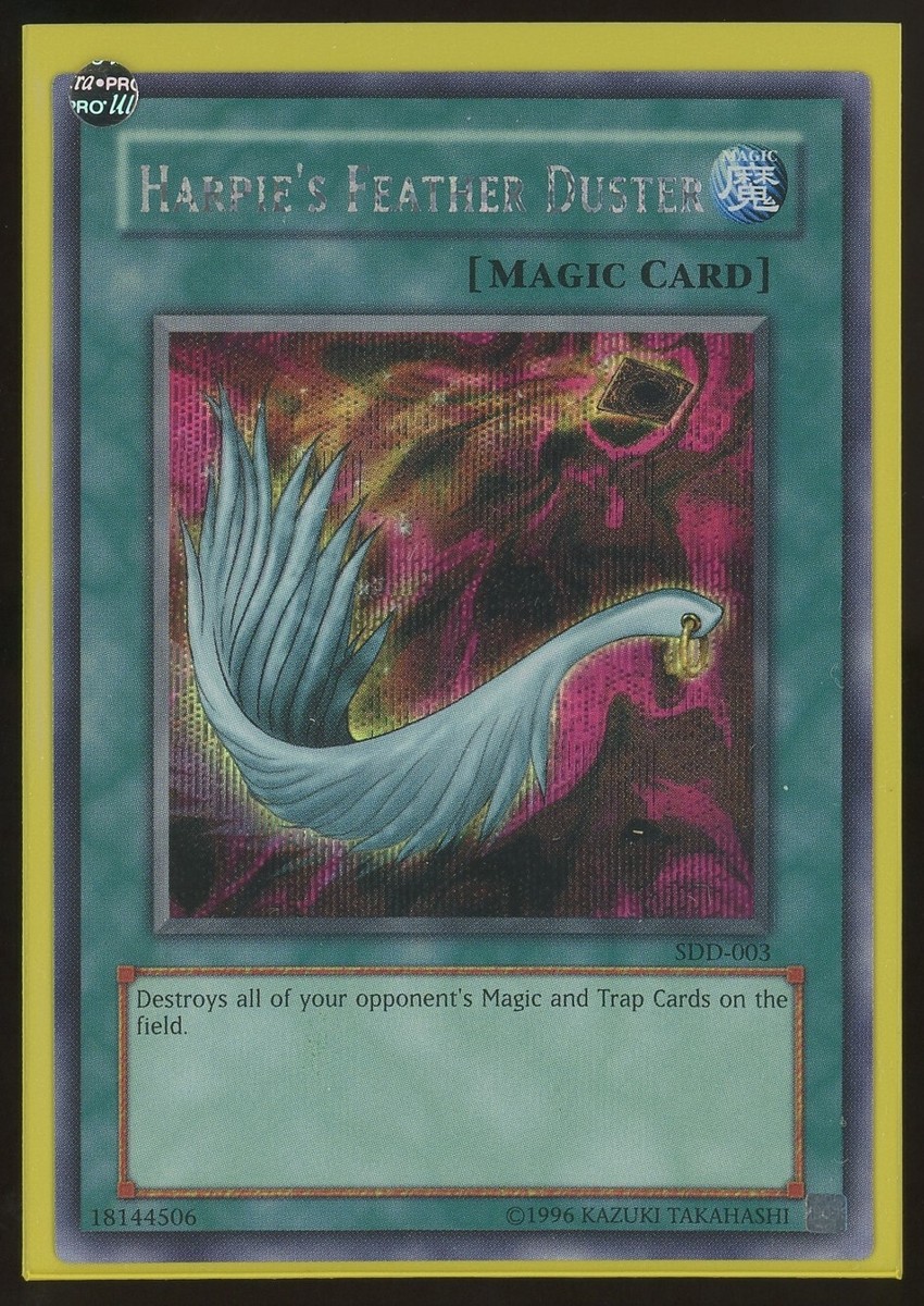 YuGiOh Harpie's Feather Duster SDD-003 PRISMATIC Secret Rare NM