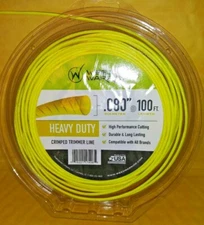 ((LOT OF 2)) Weed Warrior .080" x 100 FT. HEAVY DUTY Crimped Trimmer Line YELLOW