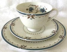 ROYAL DOULTON OLD COLONY TRIO; CUP, SAUCER, 8in PLATE, EXCELLENT CONDITION