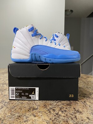 Air Jordan 12 Retro Emoji GS Blue Size 5.5Y / Women's 7 New 100