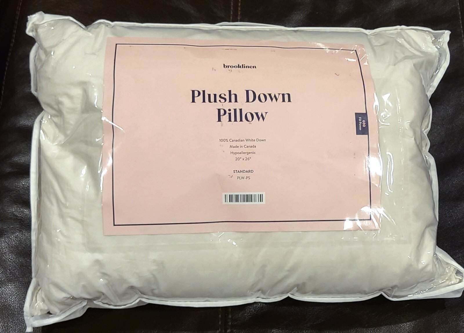 Brooklinen Plush Down Pillow Standard 100 Canadian White Down