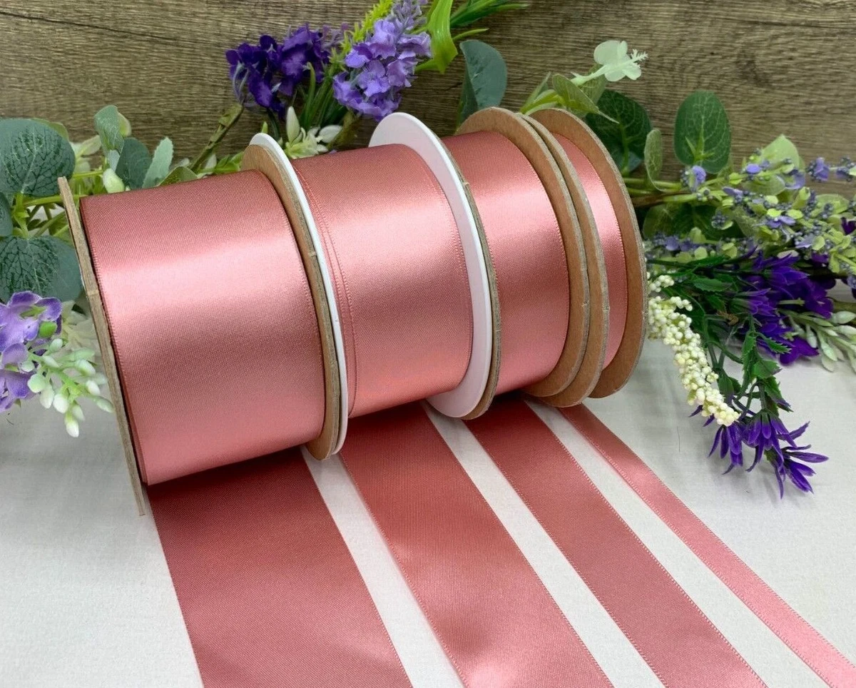 Dusty Pink Satin Ribbon Dusty Rose Berisfords recycyled ecoWedding Sash  roll Bow