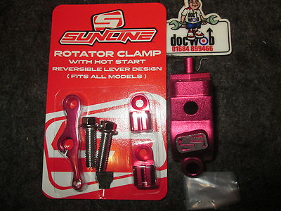 New Sunline mx clutch brake lever rotator bar clamp + hot start lever red YZ2193