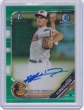 2019 Bowman Chrome Draft Green Refractor Autograph DEAN KREMER #CPA-DK #49/99