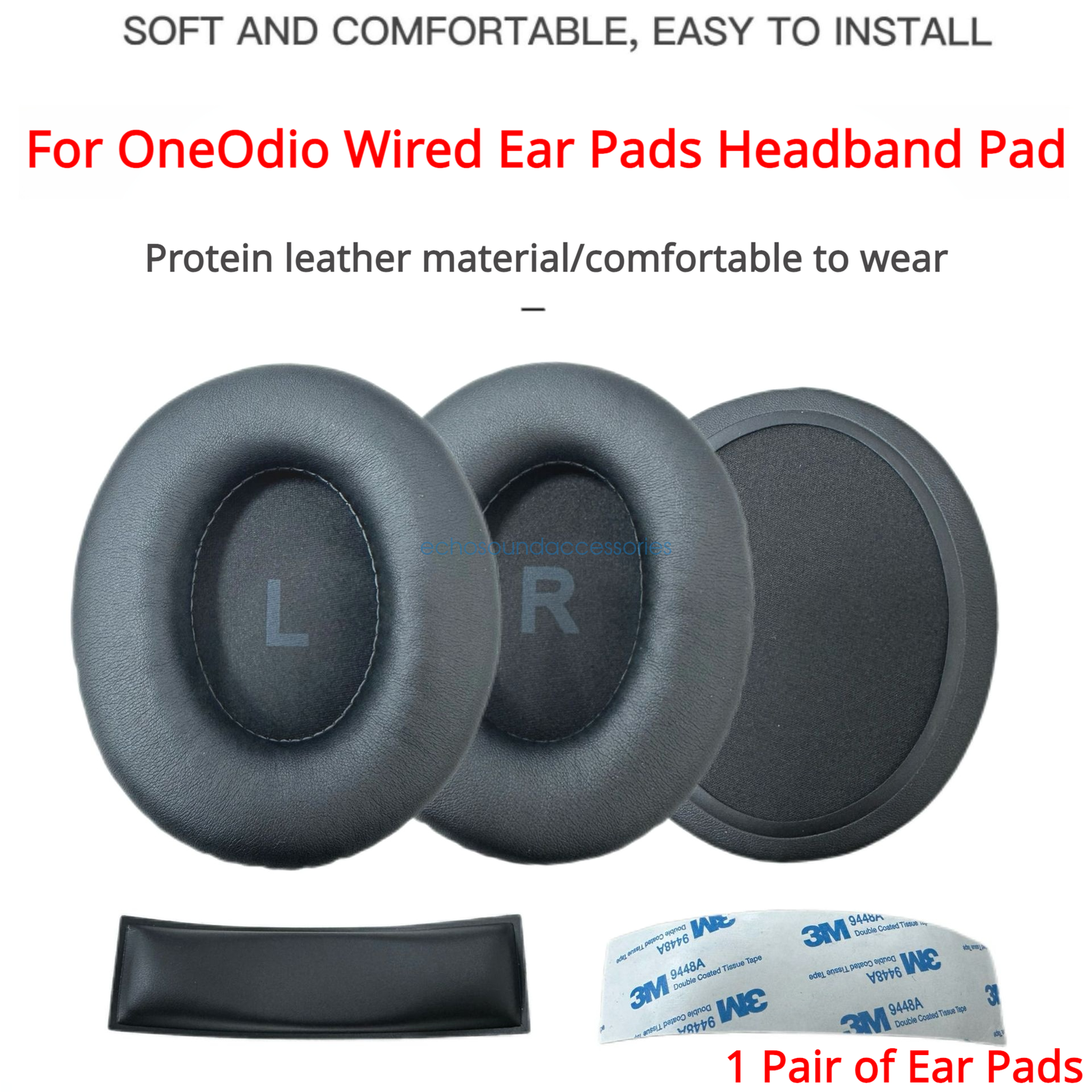 OneOdio Wired Headphone Replacement Ear Pads & Headband Cushion