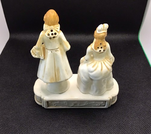 Salt Pepper Shakers NORITAKE MORIMURA Gilded VICTORIAN COUPLE Rare Hand Painted - Picture 3 of 12