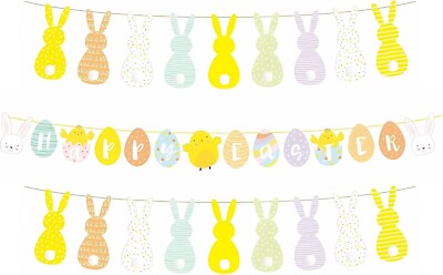 4 m Frohe Ostern Banner Party Dekoration Wimpel Ostereiersuche Girlande UK