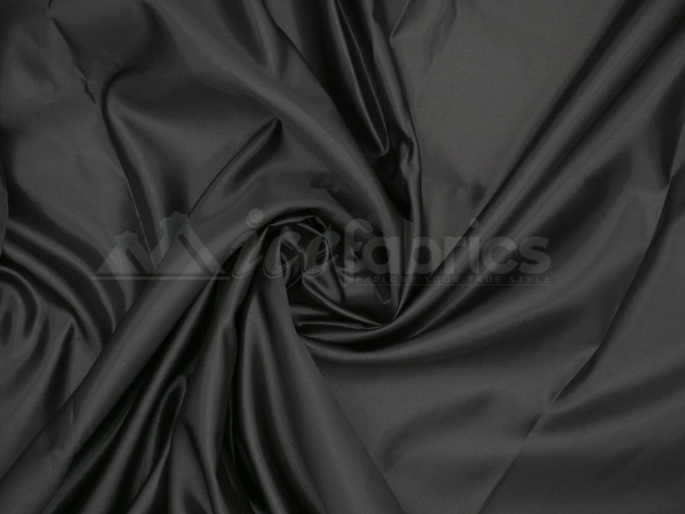 Tela satinada nupcial negra sedosa por yarda - satén grueso suave - Foto 3 de 4