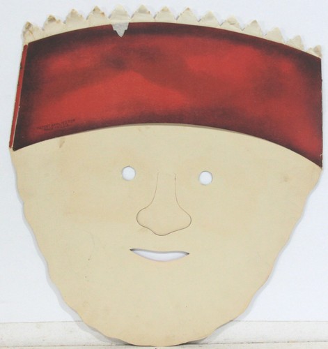 3 ~ 1940-50 Navidad Papá Noel Troquelado Máscara Facial 11” x 12 1/2” - Imagen 4 de 6