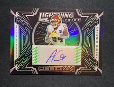 2021 Obsidian Lightning Strike Electric Etch Green /50 Antonio Gibson Auto