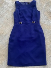 Tahari ASL Solid Blue Sleeveless Sheath Dress Sz 6 classic