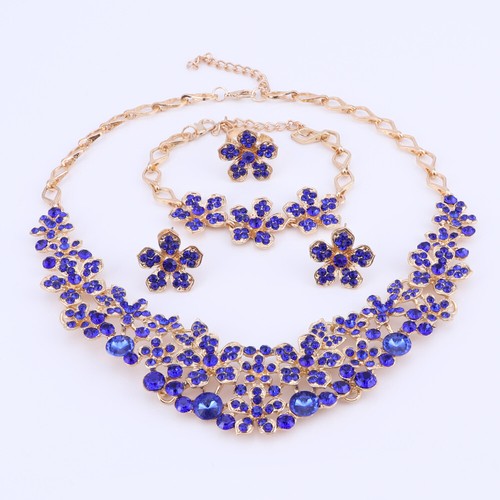 Conjunto de joyería de regalo de boda para mujer con flores de cristal - Imagen 32 de 106