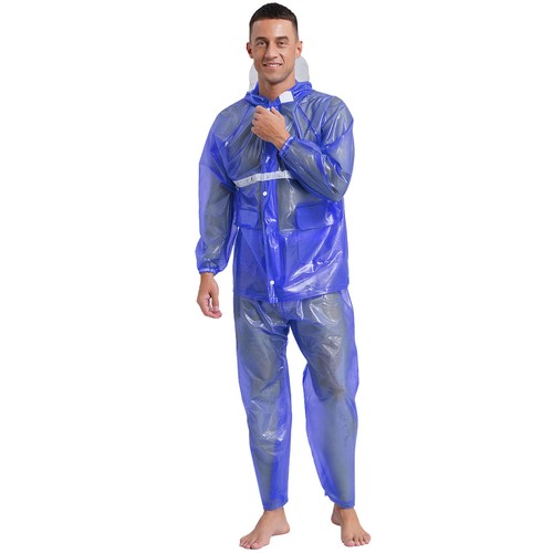 Unisex Jacket Hiking Hooded Heavy Duty Raincoat Waterproof With Trouser Fishing - Picture 35 of 51