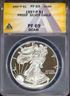 1997-P $1 Silver American Eagle PF 69 DCAM ANACS # 7668243 + Bonus