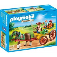 Playmobil Country Carrozza Con Appendi Raccordo 6932 Cavalli, Pony, Equitazione