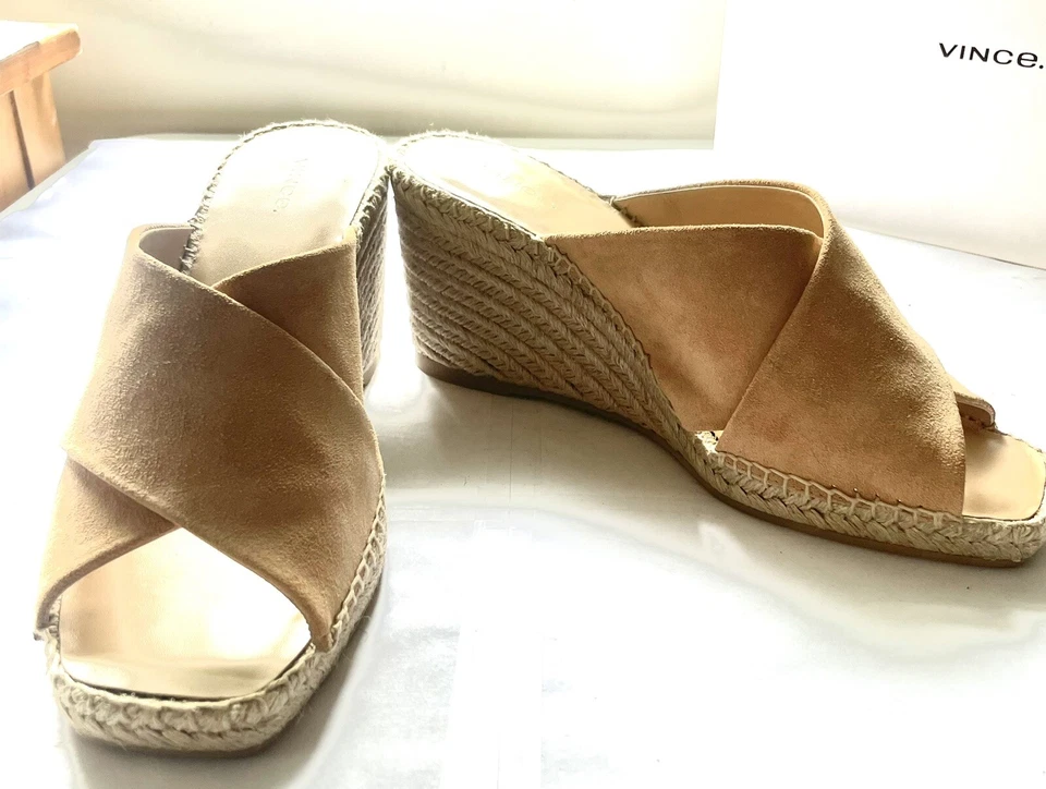 Mulas de cuña Vince Gaelan, talla 10/40, beige, nuevas Foto 2 de 4