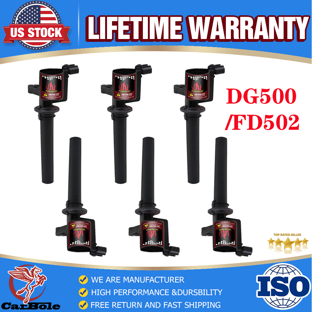 6-Pack Ignition Coils for Ford Escape Taurus Mazda 3.0L V6 2003-2008 FD502 DG500