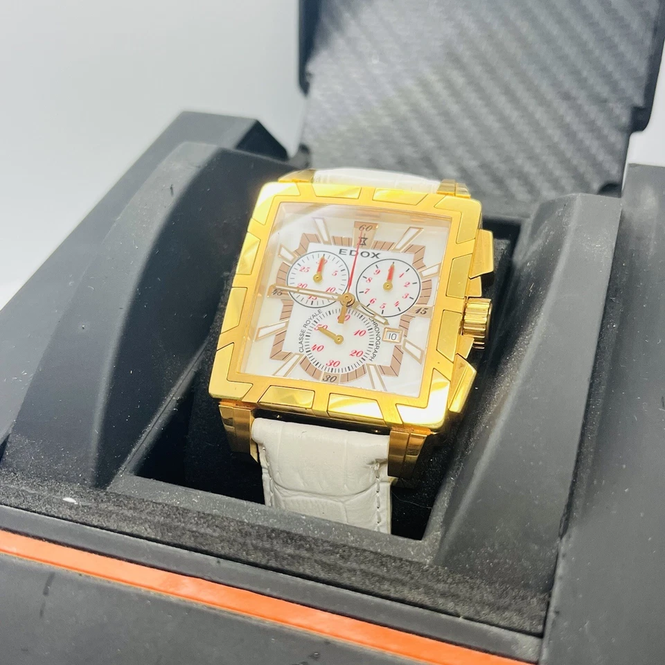 Edox Classe Royal Chronograph Rose Steel Sapphire Crystal 36mm Swiss Made Watch - Image 3 of 4