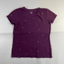 Pink Victoria’s Secret Shirt XS Purple Women Stars Short Sleeve Tee Used #73