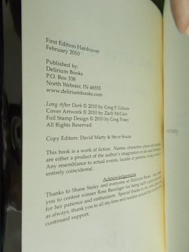 Greg F Gifune LONG AFTER DARK Signed Numbered Limited HB 2010 UNREAD - Picture 3 of 4