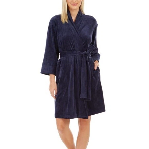 Sesoire ROBE Navy Blue Sleepwear Lounge Nightwear Wrap Soft Cozy M