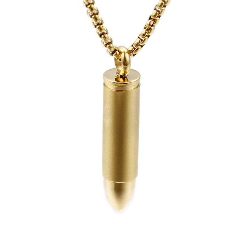 Titanium steel bullet pendant necklace for men stainless steel twistable pendant