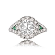 Antique Art Deco 2.0Ct Round Cut CZ Halo Wedding Engagement Ring 935 Silver