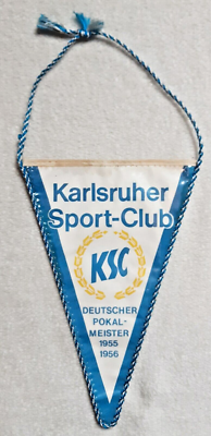 Télécharger 4k, logo 3d du karlsruher sc, 2 bundesliga, fond bleu 3d