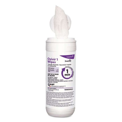 Diversey Oxivir 1 Wipes, 7" x 8", 60/Canister, 12/Carton - 第 2/4 張圖片