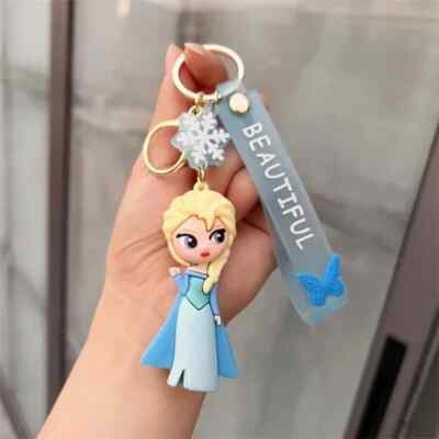 Elsanna Keychains Elsa Frozen Princess 3d Keyring Keychain Pendant Key Fob UK Seller Free ...