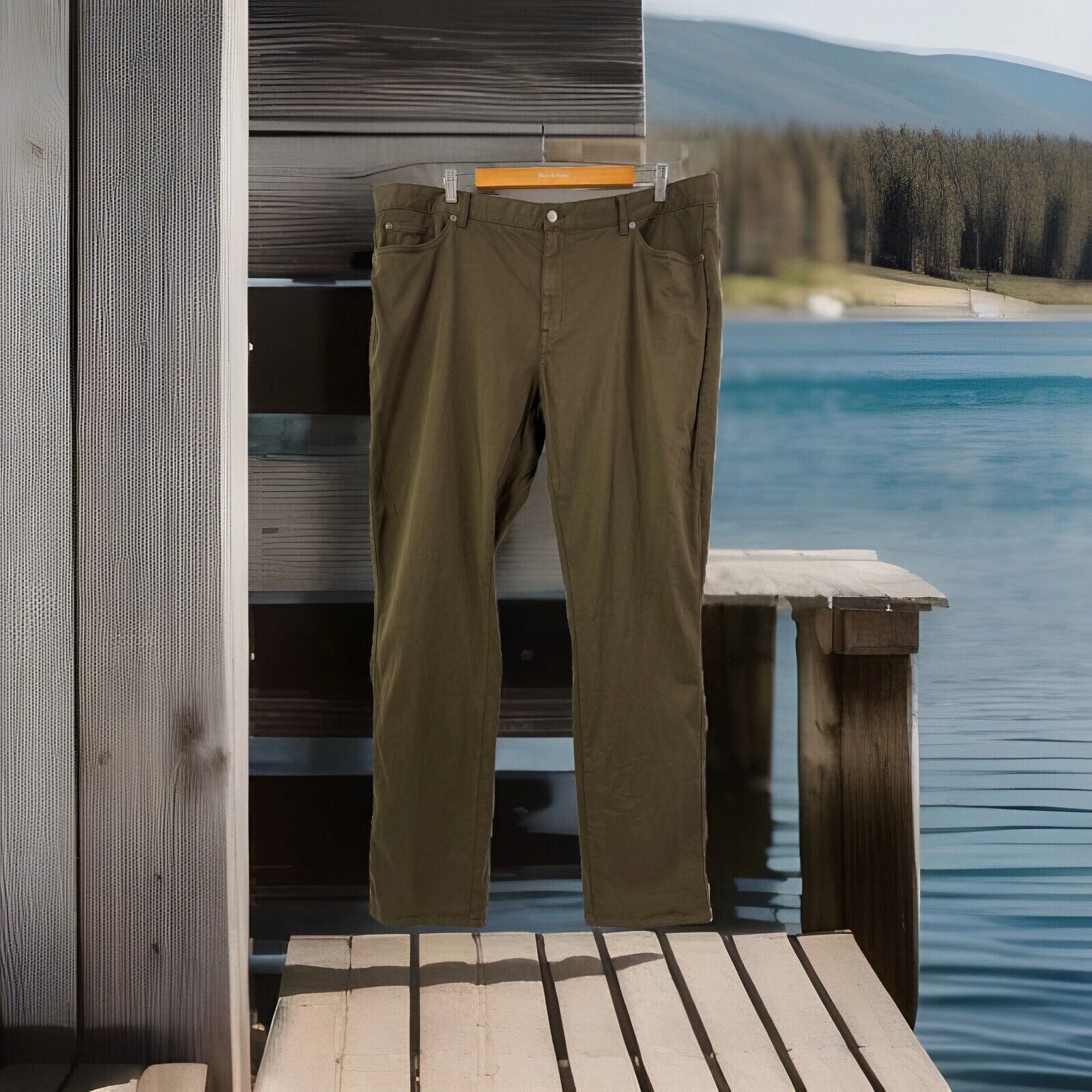 Peter Millar Mens Ultimate Sateen 5 Pocket Pant Chino Brown Size 42x33