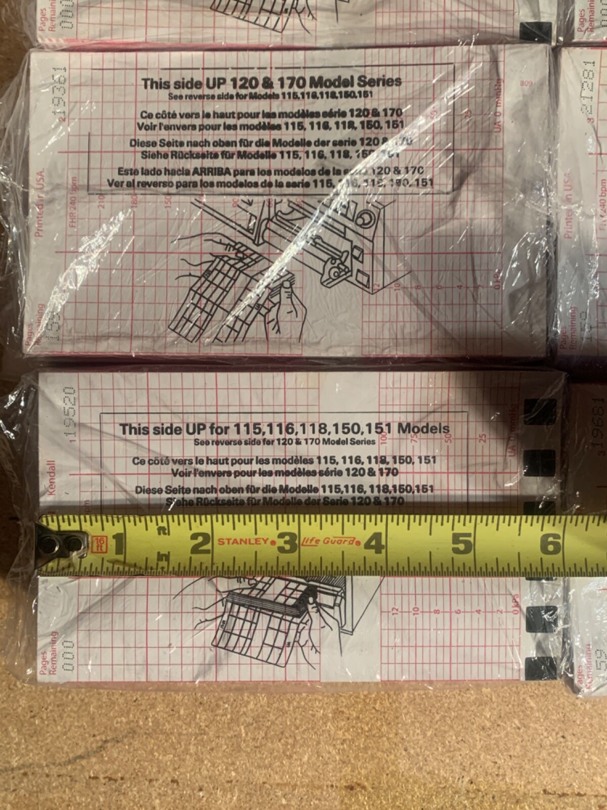 40 Packs Covidien Kendall Medical 6” x 31/2” x 7/16” Recording Chart