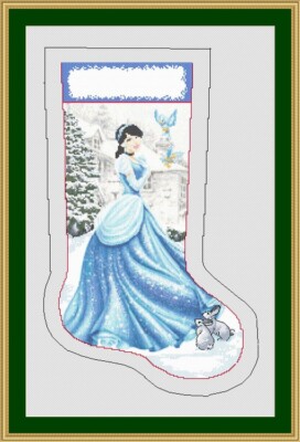 Princess Boot ist ein 14 Stück Kreuzstichmuster, Tabelle. sticknadelspitze