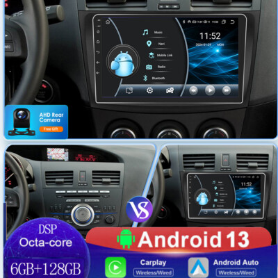 6+128GB Für Mazda 3 2010-13 BL Android Carplay Autoradio GPS Nav WiFi RDS Kamera