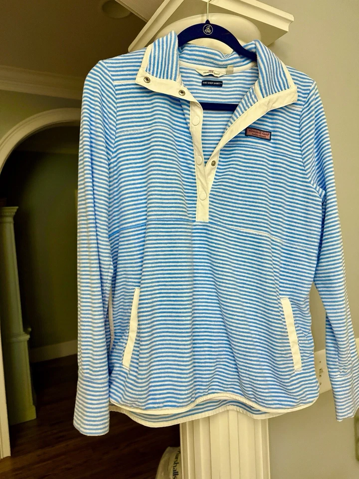 Camisa de oveja Vineyard Vines toalla de rizo a rayas talla mediana usada en excelente estado Foto 2 de 4