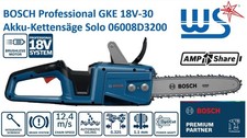 BOSCH Akku-Kettensäge GKE 18V-30 Professional 06008D3200 Solo Brushless 30 cm