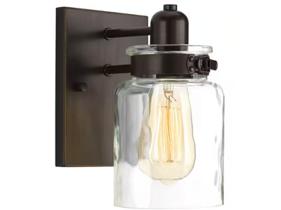 Progress Lighting Calhoun Collection 5 in. 1-Light Antique Bronze Clear Glass