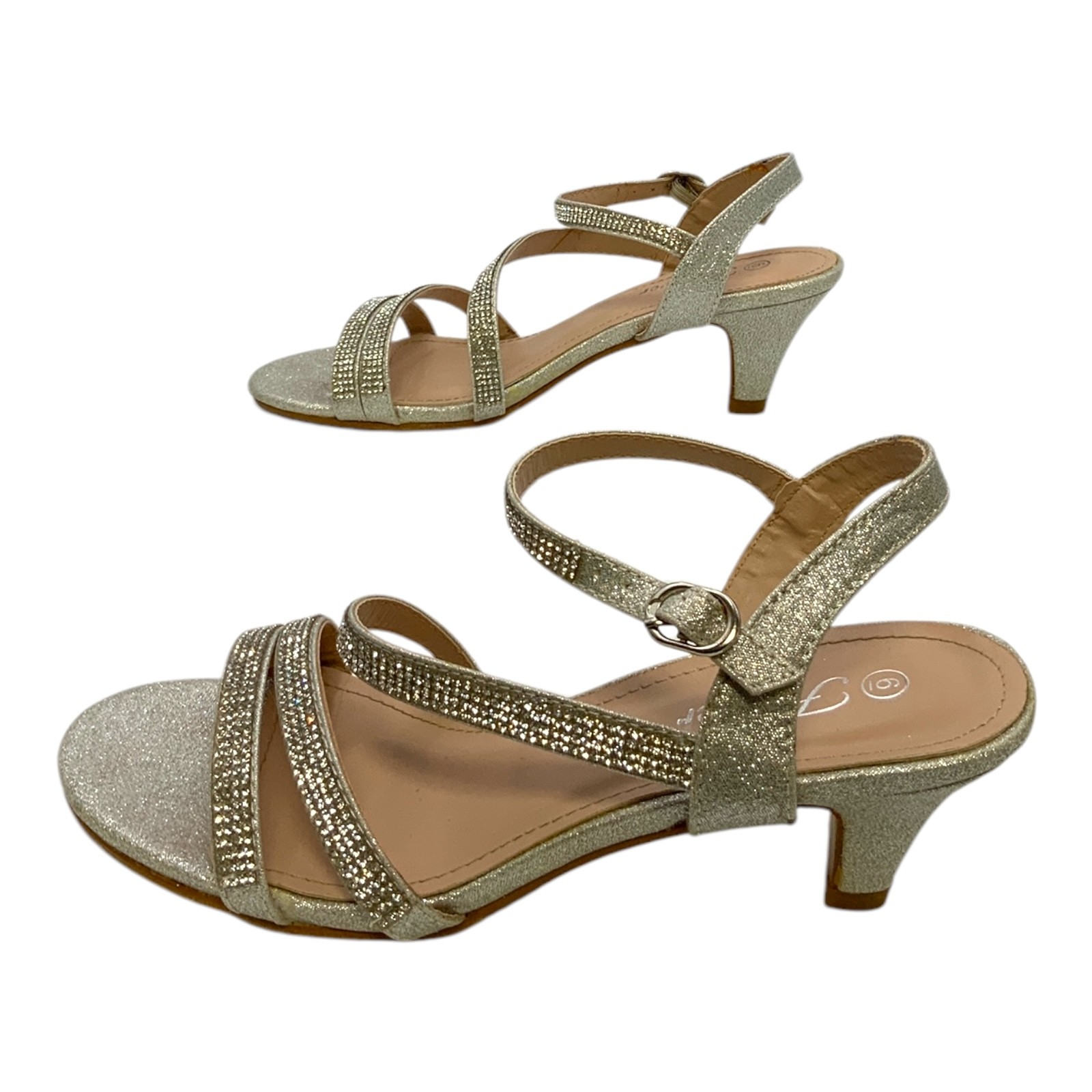 Forever Link Jemma-92 Платье-сандалия на высоком каблуке серебристого цвета US Womens 6