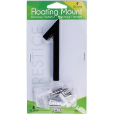 Hy-Ko 4 In. Black Floating Mount Number 1 FM-4BK/1 Hy-Ko FM-4BK/1 029069150907