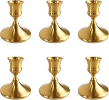 Gold Candle Holders Taper Candlestick Holders, Candle Stick Holder Set of 6 for