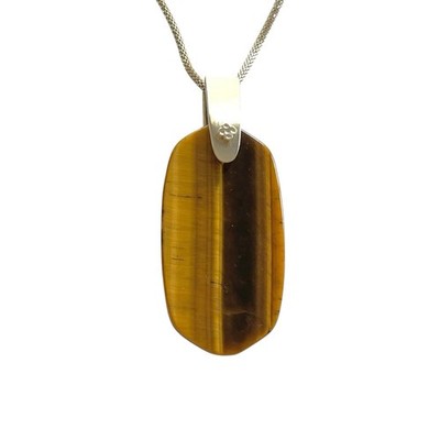 Kendra Scott Inez Tiger's Eye Silver Tone Adjustable Length Pendant Necklace