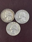 1963 63D Washington Silver Quarter Coin Lot Of 3