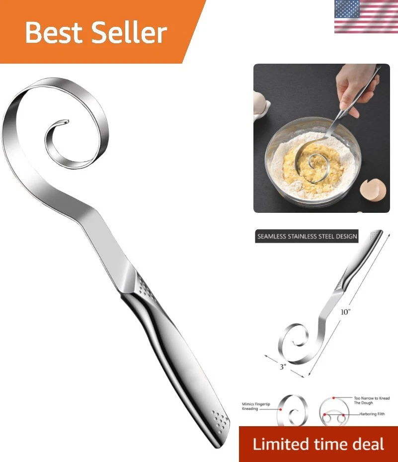 Seamless Danish Dough Whisk -10" Stainless Steel Dutch Bread Dough Whisk Tool...
Opens in a new wind