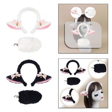 Lamb Ears and Tail Cute Hair Hoop Farm Animal Costume for Performance Cosplay