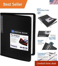 Versatile 30-Pocket Portfolio Binder - Ideal for Artwork, Certificates More