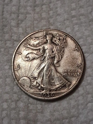 1936 Walking Liberty Half Dollar In F To VF Condition In My Opinion. #443
