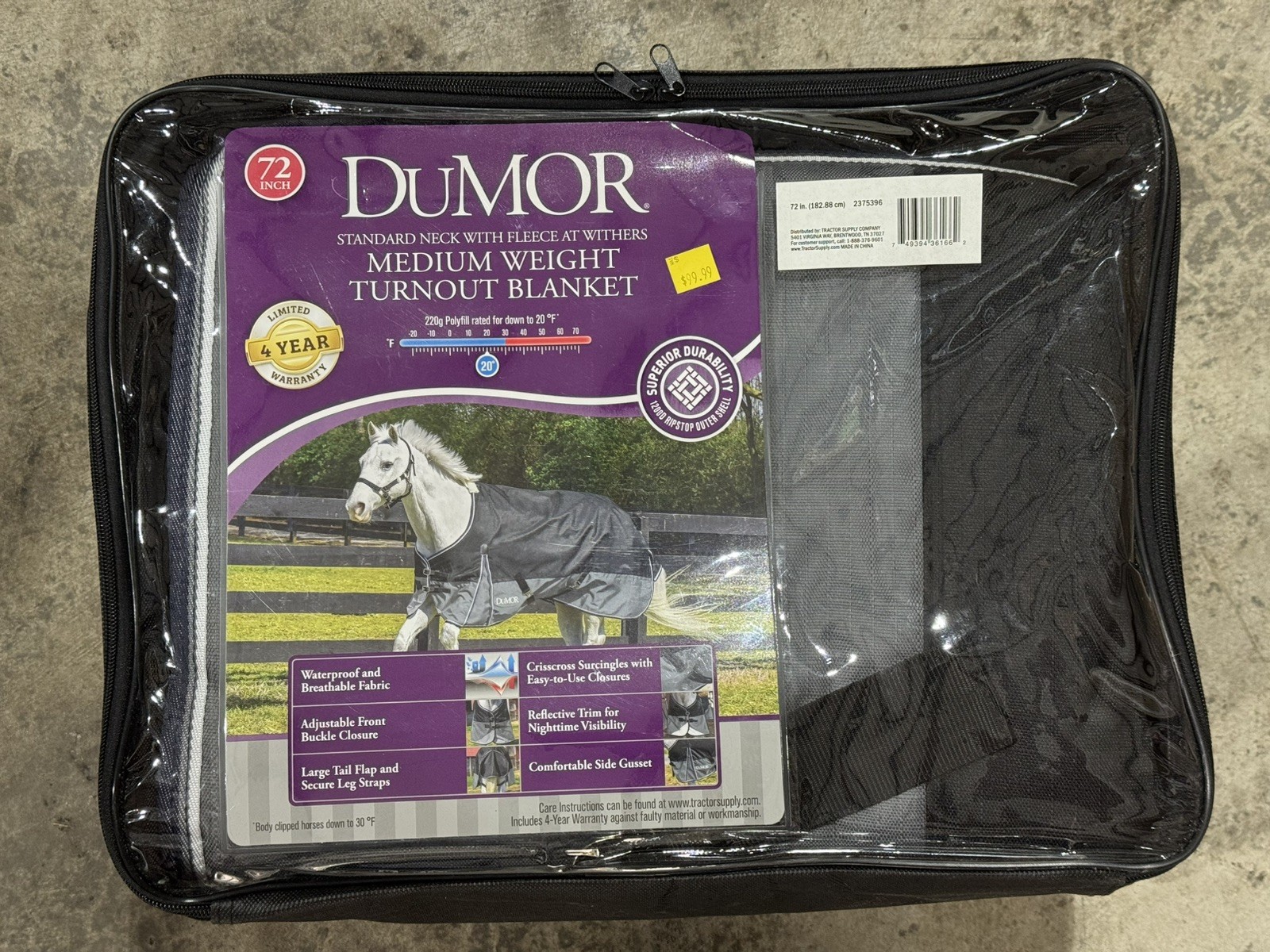 DuMOR 2-Tone Horse Blanket 72” Medium Weight Turnout Blanket - NEW ...