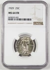 1929 Standing Liberty Quarter Dollar 25 Cent Silver Coin NGC MS64 FH Full Head