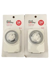 Indoor Wall Outlet Timer 24 Hours.Set 2 Items Each.Duel Port-Dealworthy TTTIM02