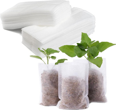 100Pcs Grow Bags,Biodegradable Non-Woven Plant Nursery Bags Plant Fabric Seedlin